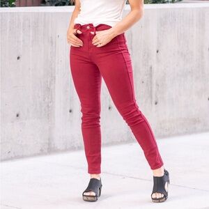 Judy Blue Women's Burgundy Skinny Jeans
